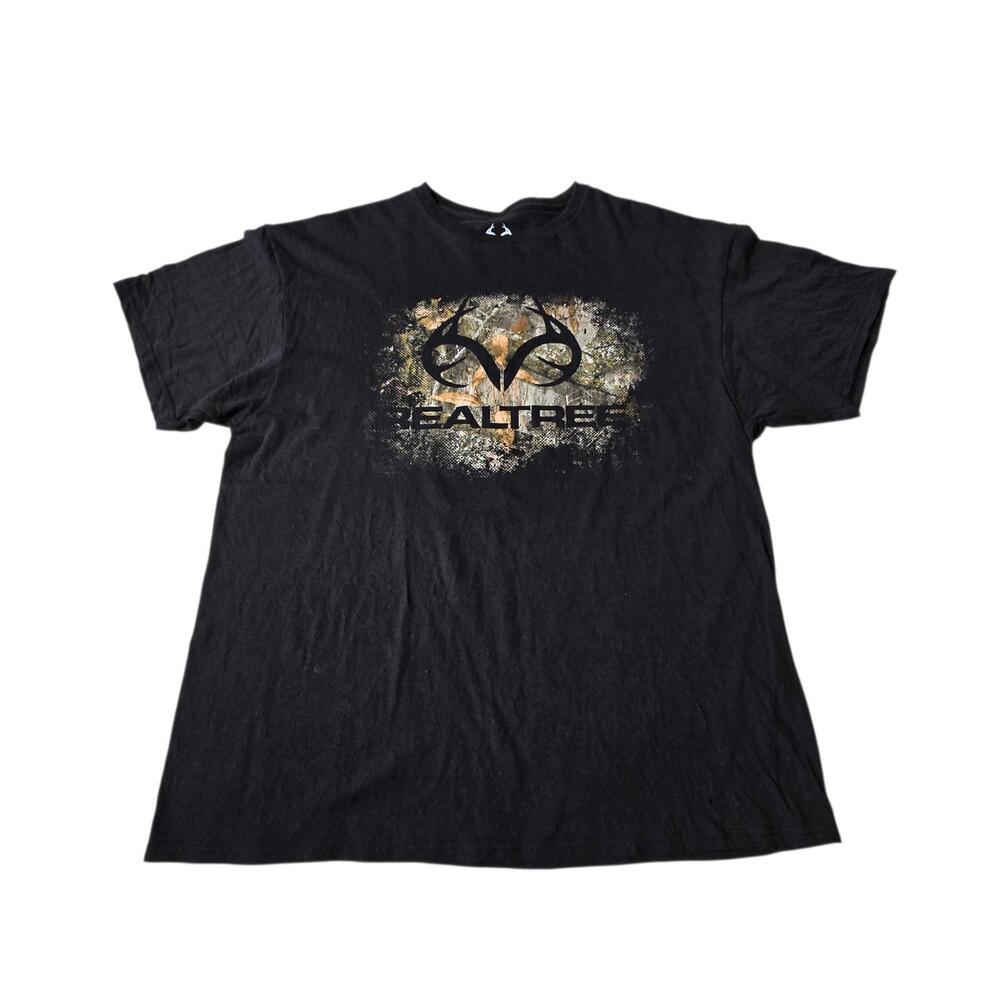 Realtree Men's XL Black Graphic T-Shirt 100% Cotton